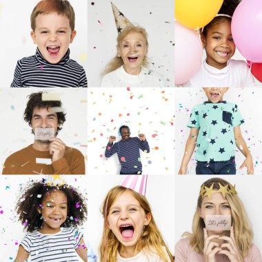 Çeşitlilik insanların yüzleri kümesi