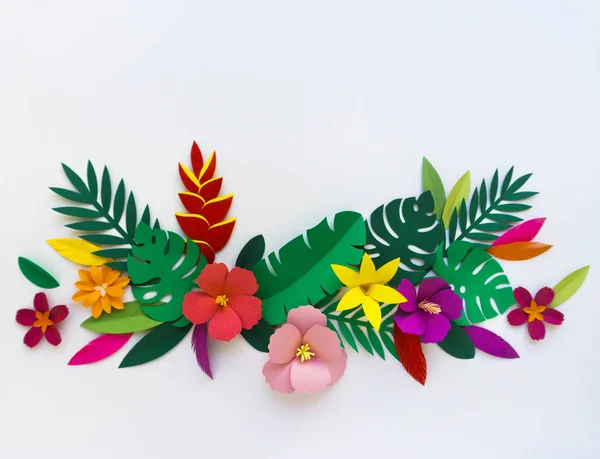 Tropikalne kwiaty Papercraft — Zdjęcie stockowe