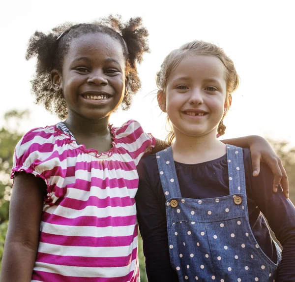 Girls Hugging Together — Stock Photo, Image