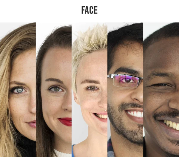 Люди з щасливим виразом обличчя — стокове фото