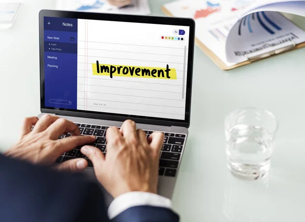 Business man working with laptop — Stock Photo, Image