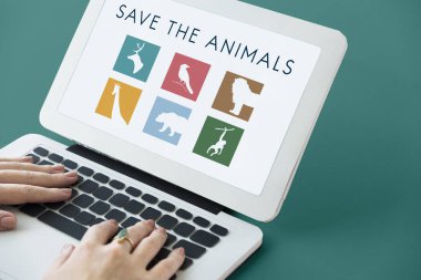 Dizüstü bilgisayarda yazan kadın klavyesi