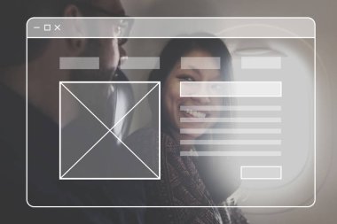 erkek ve kadın uçak Lombar önünde