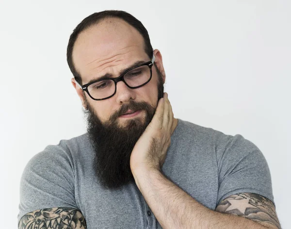 Bearded man with eyeglasses — Stock Photo, Image