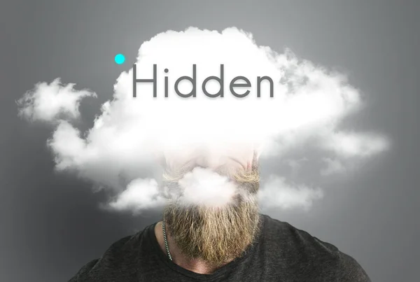 Osoby obličej skrytý v cloudu — Stock fotografie
