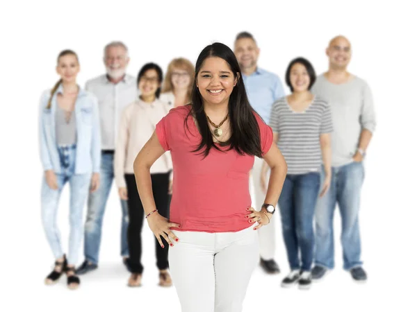 Conjunto de personas de diversidad juntas en el estudio — Foto de Stock