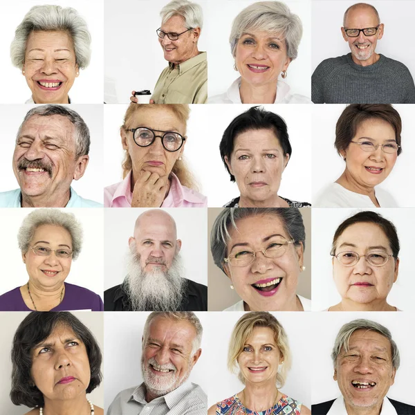 多様性高齢者のセット — ストック写真