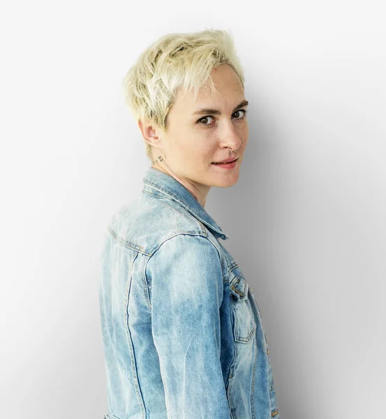 Blonde Woman with short hair — Stock Photo, Image