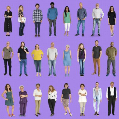 Çok ırklı insanlar ayakta 