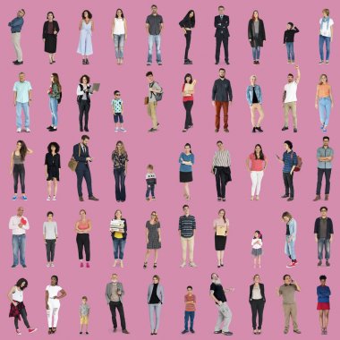 Çok ırklı insanlar ayakta 