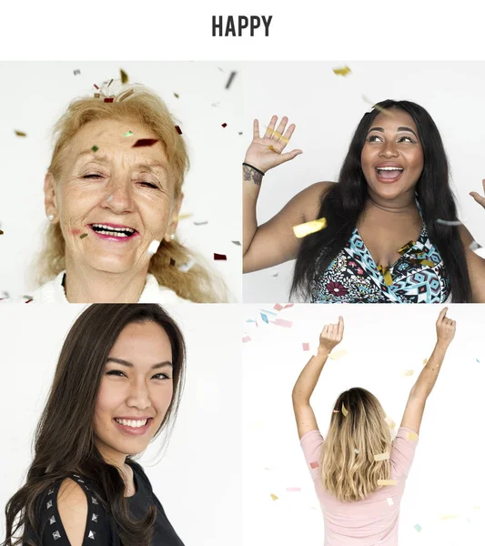 Personas con expresión de cara feliz —  Fotos de Stock
