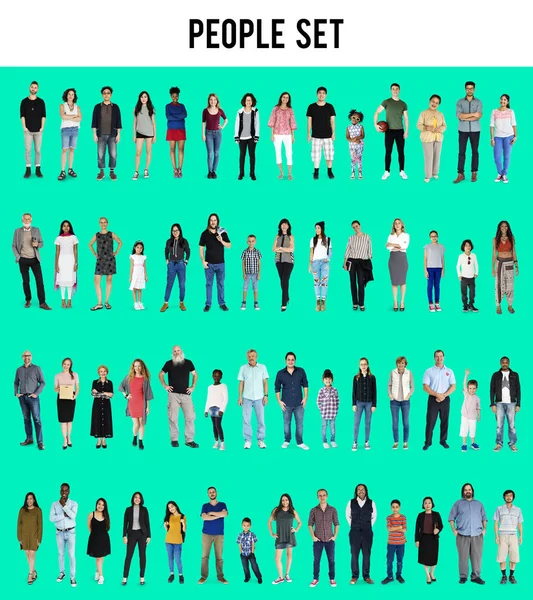 Verzameling van diversiteit mensen — Stockfoto