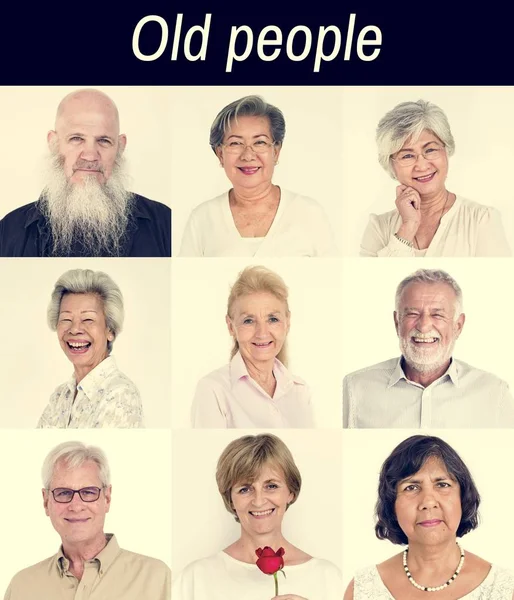 Set of Diversity Senior People — Stock Photo, Image