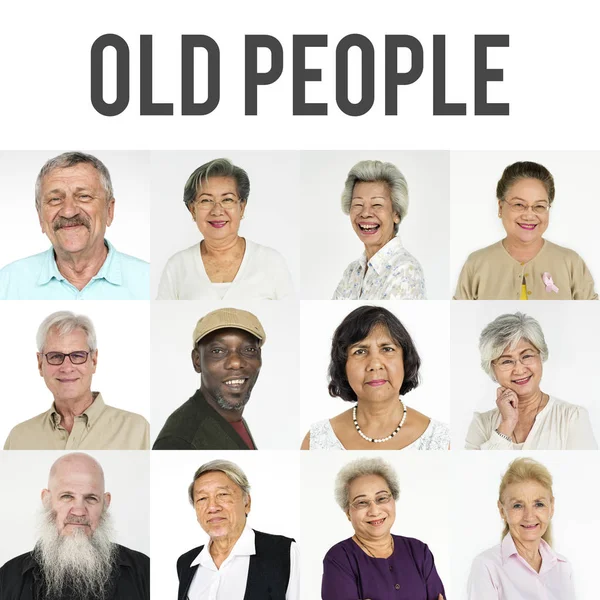 Set of Diversity Senior People — Stock Photo, Image