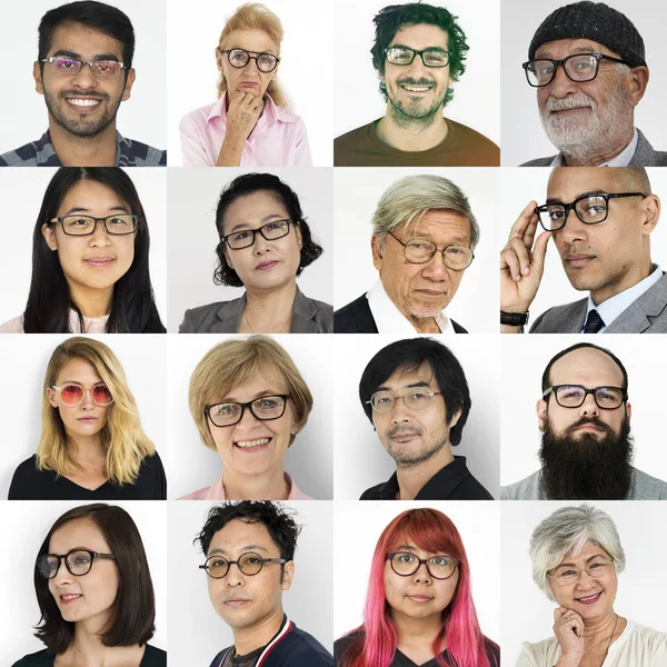 Diversidad Personas con gafas graduadas — Foto de Stock