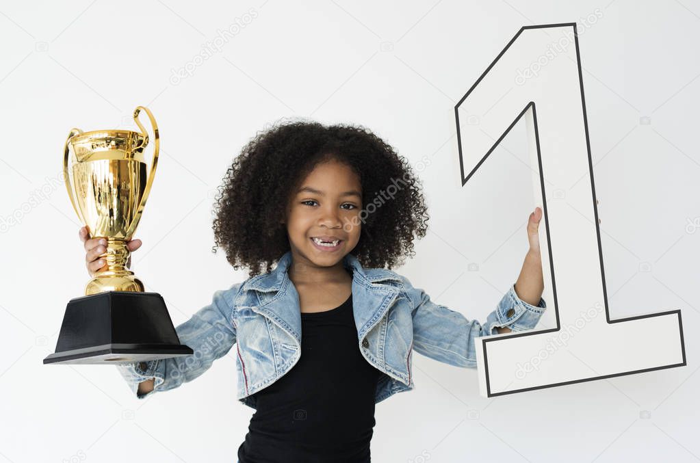 girl Holding Trophy