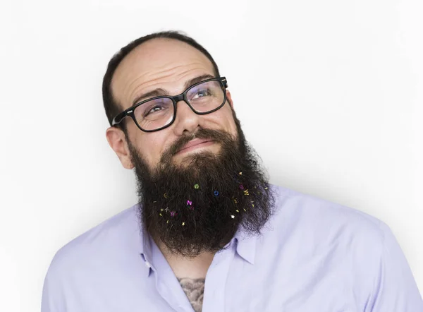 Продуманий бородатого мужчини — стокове фото