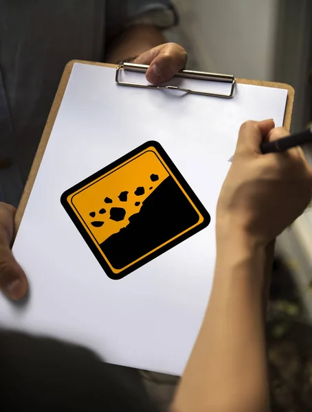 Person holding folder with paper — Stock Photo, Image