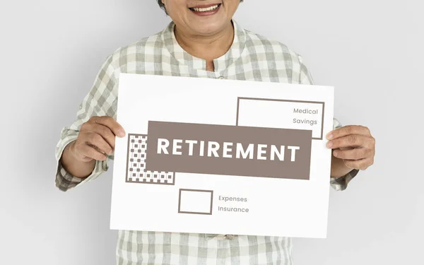 Woman holds placard — Stock Photo, Image