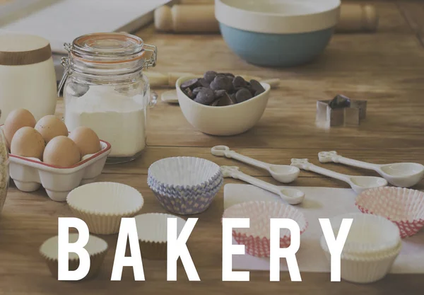 Kitchen table with Ingredients — Stock Photo, Image