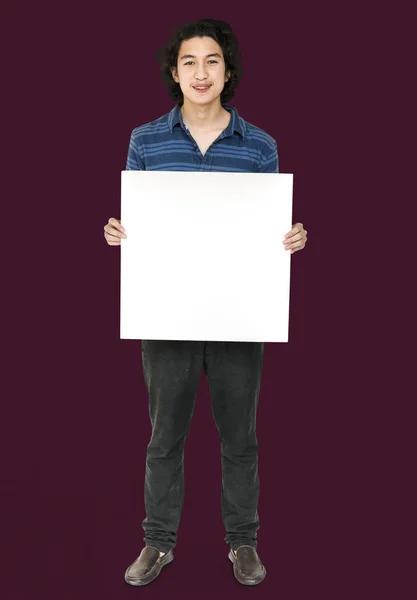 Man  Holding empty Placard — Stock Photo, Image