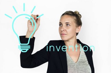 İş kadını Studio'da yazmak  