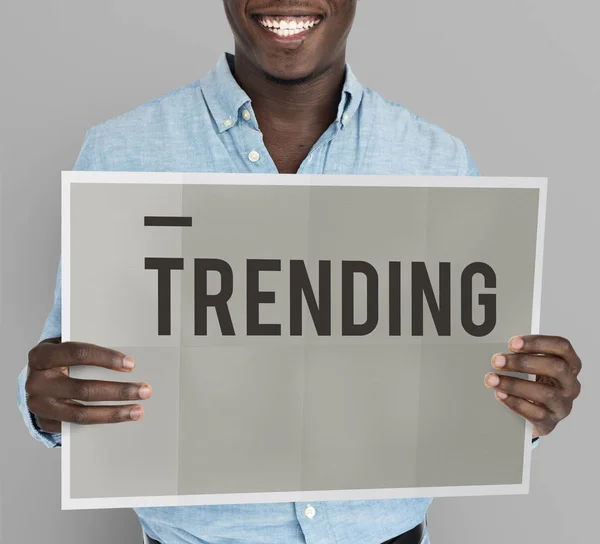 Man holds placard — Stock Photo, Image