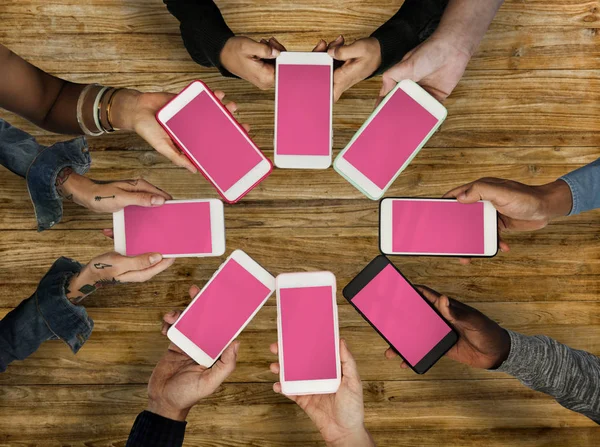 Human hands together in circle — Stock Photo, Image