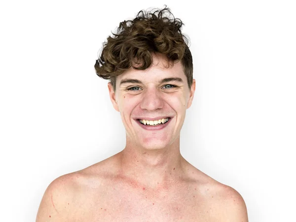 Teenager guy with bare shoulders — Stock Photo, Image