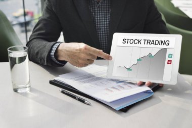 iş adamı işaret parmağı dijital Tablet