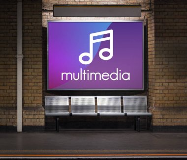 Otobüs durağı koltuklar ve reklam kurulu