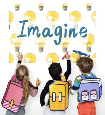 Duvardaki çizim çocuklar