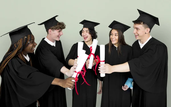 Students Holding Diplomas — Stock Photo, Image