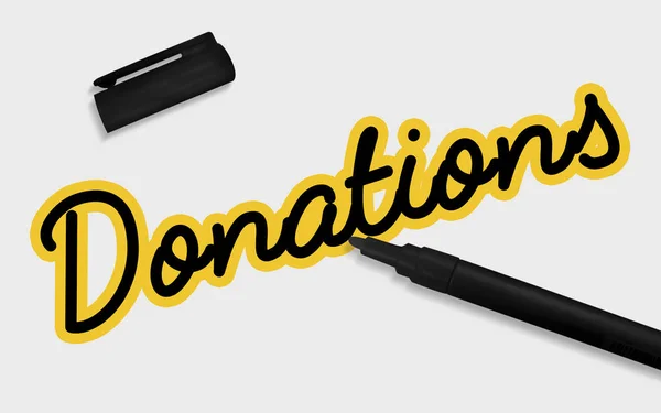 Word Donations with marker — Stock Photo, Image