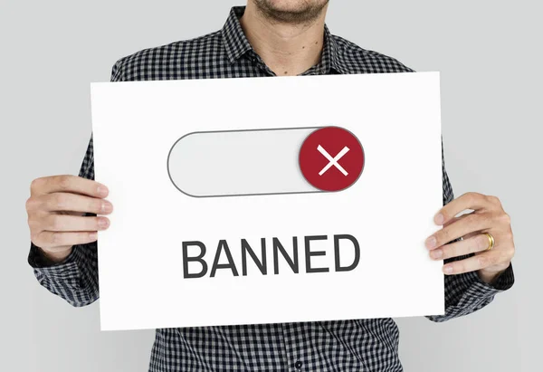 Man holds placard — Stock Photo, Image