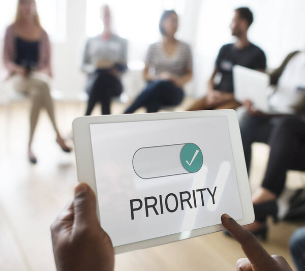 person using digital tablet