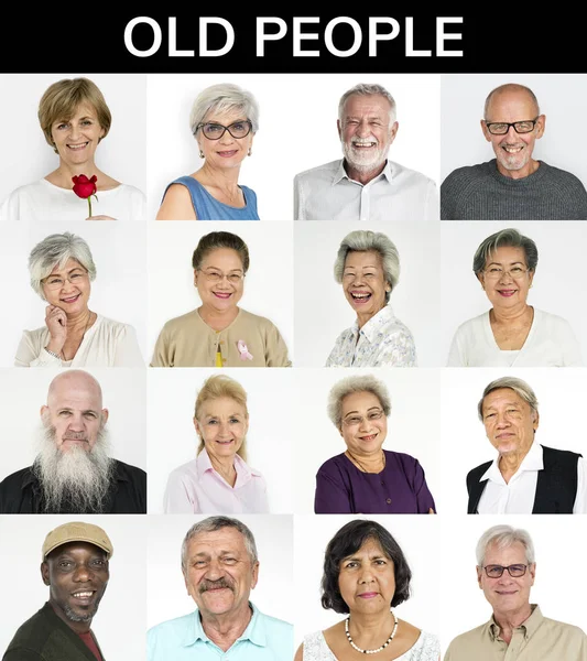 Set of Diversity Senior People — Stock Photo, Image