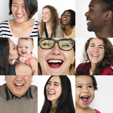 Çeşitlilik kişi gülüyor