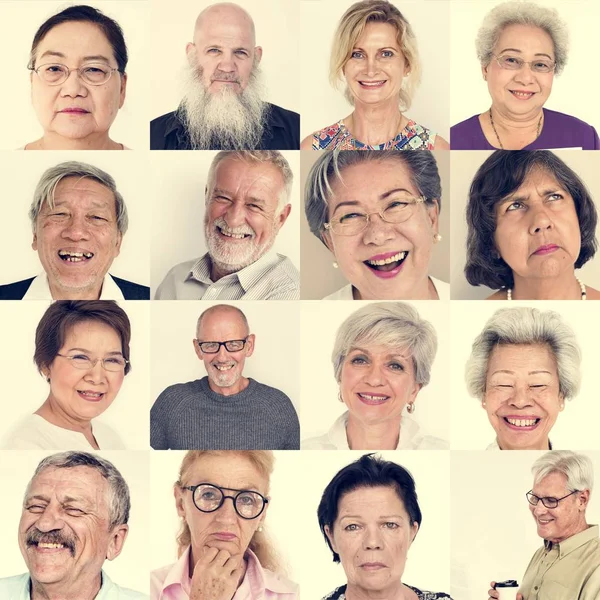 Set of Diversity Senior People — Stock Photo, Image