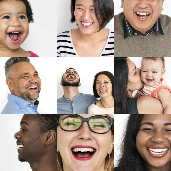Набір різноманітність людей сміятися — стокове фото