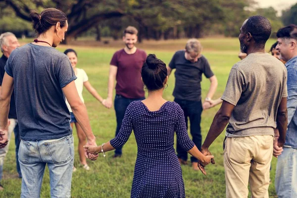 People holding handssupport team unity — Stock Photo, Image