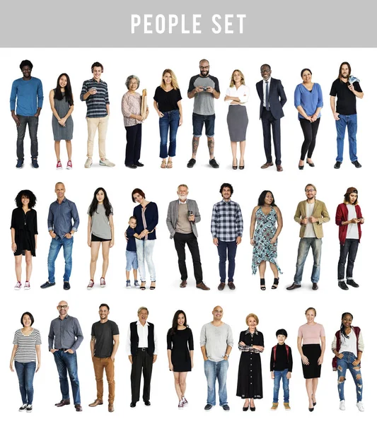 Набор людей с разнообразием — стоковое фото