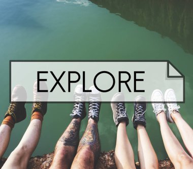 bacakları Yeşil Göl üzerinde dört çift 