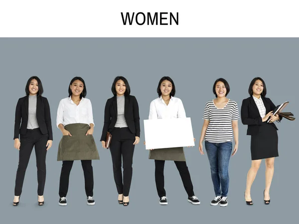 Zestaw azjatyckich kobiet — Zdjęcie stockowe