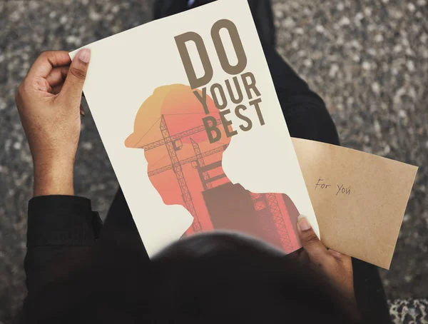 Person holding document — Stock Photo, Image