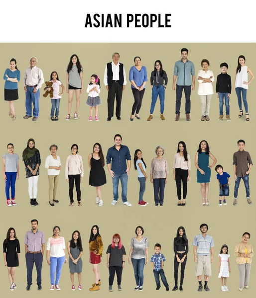 Asian people full body set