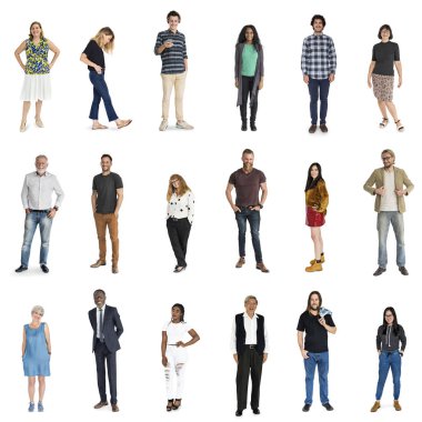 Çok ırklı insanlar ayakta 