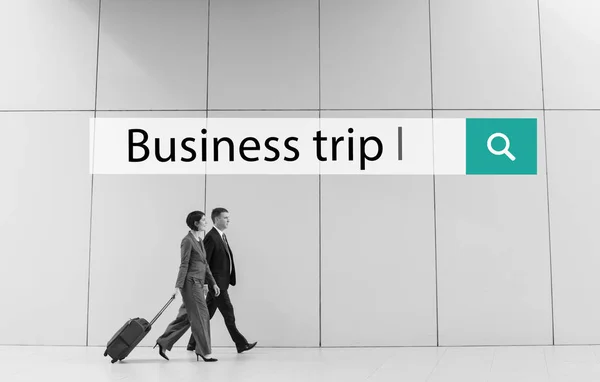 Business Coworkers with traveling bag — Stock Photo, Image