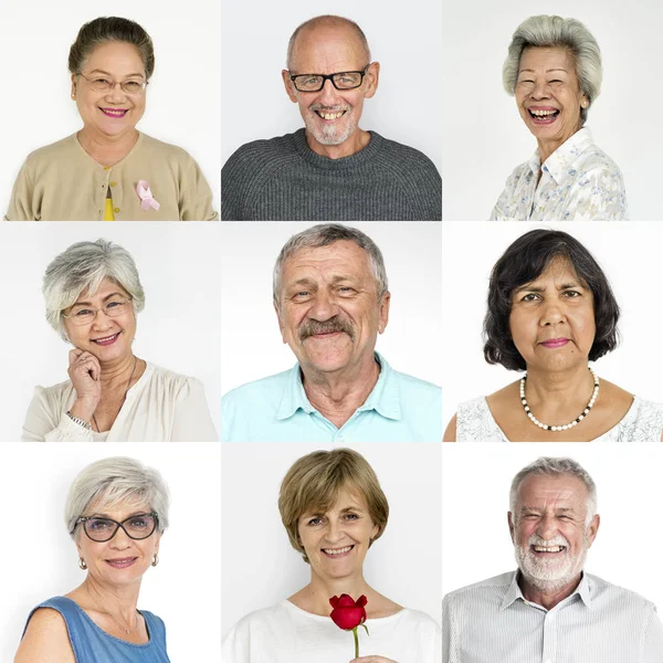 Set of Diversity Senior People — Stock Photo, Image