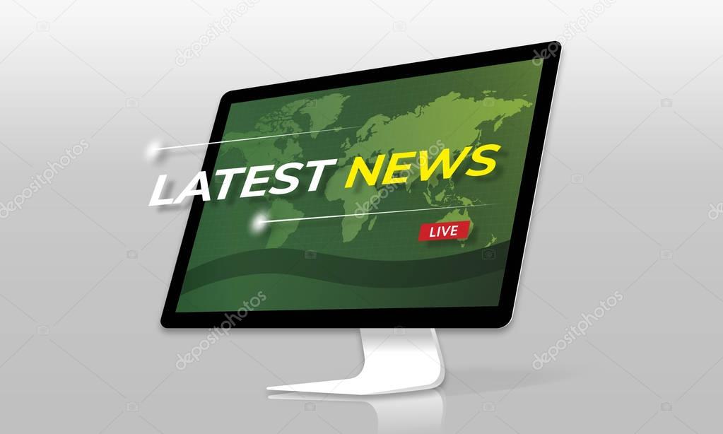 Graphic computer monitor, Internet Concept and text on screen: Latest News